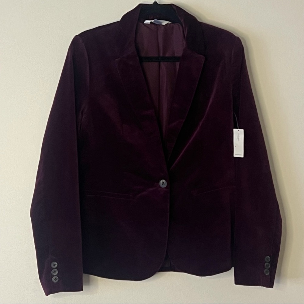 NWT Elegant Velvet Women's Blazer - Deep Purple